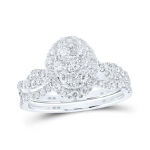 Load image into Gallery viewer, Eternal Sparkle: 10kt White Gold Diamond Oval Cluster Bridal Wedding Ring Set - Splendid Jewellery