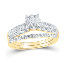 Load image into Gallery viewer, Eternal Sparkle | 10kt Yellow Gold Round Diamond Bridal Wedding Ring Band Set 1/2 Cttw - Splendid Jewellery