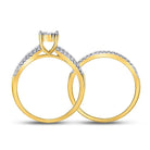 Eternal Sparkle | 10kt Yellow Gold Round Diamond Bridal Wedding Ring Band Set 1/2 Cttw - Splendid Jewellery