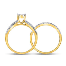 Load image into Gallery viewer, Eternal Sparkle | 10kt Yellow Gold Round Diamond Bridal Wedding Ring Band Set 1/2 Cttw - Splendid Jewellery