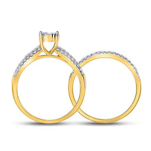 Load image into Gallery viewer, Eternal Sparkle | 10kt Yellow Gold Round Diamond Bridal Wedding Ring Band Set 1/2 Cttw product Side View from Splendid Jewellery