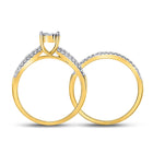 Eternal Sparkle | 10kt Yellow Gold Round Diamond Bridal Wedding Ring Band Set 1/2 Cttw product Side View from Splendid Jewellery