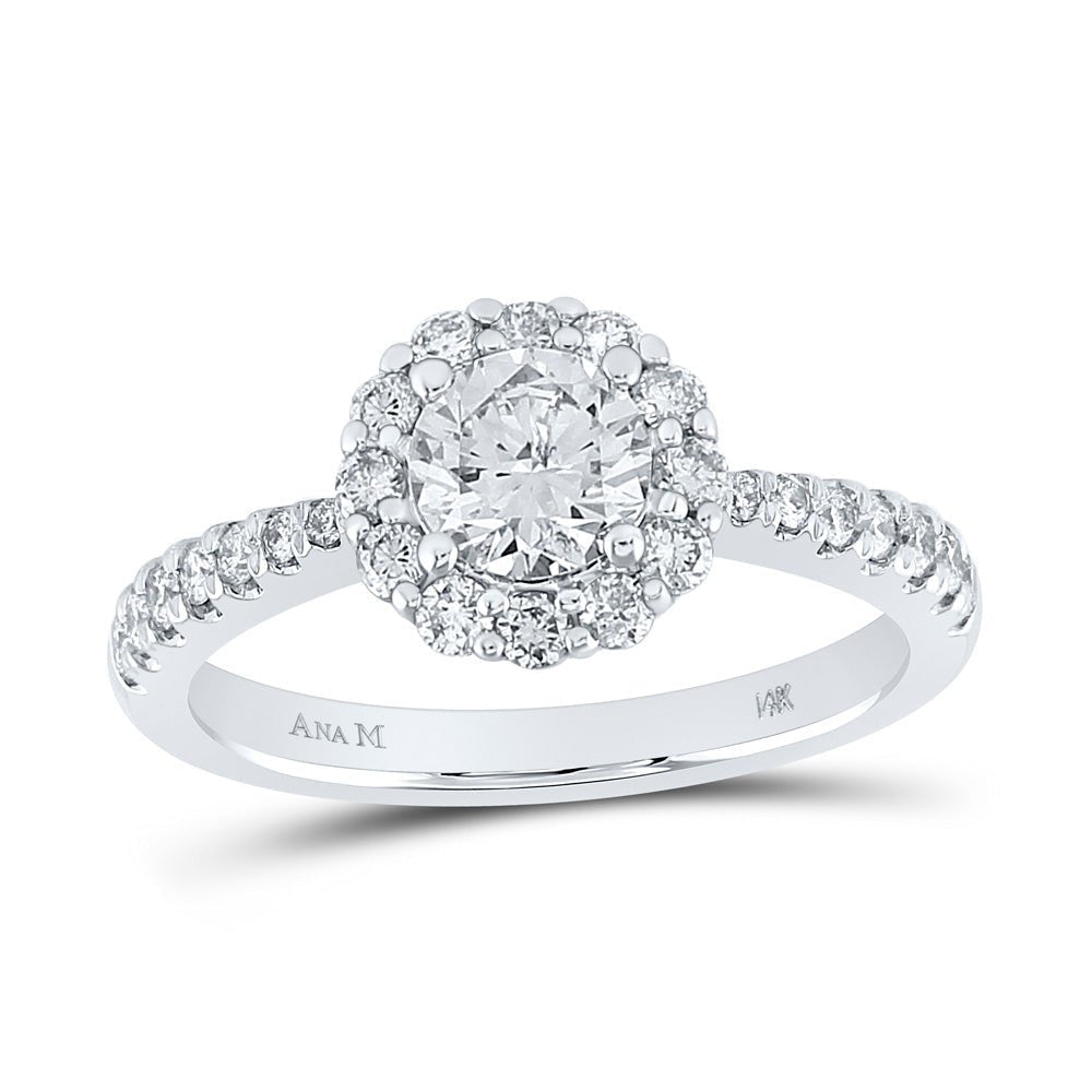Eternal Sparkle 14kt White Gold Diamond Halo Bridal Wedding Ring - Splendid Jewellery