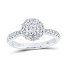 Eternal Sparkle 14kt White Gold Diamond Halo Bridal Wedding Ring - Splendid Jewellery