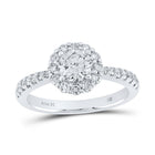 Eternal Sparkle 14kt White Gold Diamond Halo Bridal Wedding Ring - Splendid Jewellery
