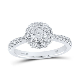 Eternal Sparkle 14kt White Gold Diamond Halo Bridal Wedding Ring - Splendid Jewellery