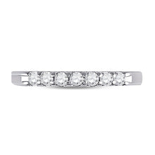 Load image into Gallery viewer, Eternal Sparkle: 14kt White Gold Round Diamond Wedding Band - Front View
