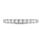 Eternal Sparkle: 14kt White Gold Round Diamond Wedding Band - Front View