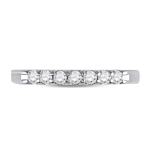 Eternal Sparkle: 14kt White Gold Round Diamond Wedding Band - Splendid Jewellery