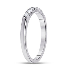 Load image into Gallery viewer, Eternal Sparkle: 14kt White Gold Round Diamond Wedding Band - Second Side View