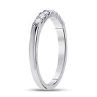 Eternal Sparkle: 14kt White Gold Round Diamond Wedding Band - Second Side View