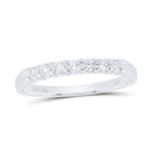 Eternal Sparkle: 14kt White Gold Round Diamond Wedding Band - Splendid Jewellery