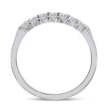 Load image into Gallery viewer, Eternal Sparkle: 14kt White Gold Round Diamond Wedding Band - Side View