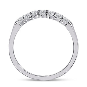 Eternal Sparkle: 14kt White Gold Round Diamond Wedding Band - Splendid Jewellery