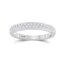 Load image into Gallery viewer, Eternal Sparkle: 14kt White Gold Women's Round Diamond Wedding Double Row Pave Band - Splendid Jewellery