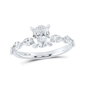 Eternal Splendor 14kt White Gold Oval Diamond Solitaire Bridal Wedding Engagement Ring - Splendid Jewellery