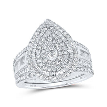 Load image into Gallery viewer, Eternal Tears: 10kt White Gold Round Diamond Teardrop Bridal Wedding Ring Band Set 1 - 1/5 Cttw - Splendid Jewellery