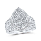 Eternal Tears: 10kt White Gold Round Diamond Teardrop Bridal Wedding Ring Band Set 1 - 1/5 Cttw - Splendid Jewellery