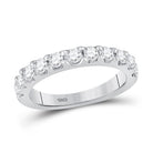 Eternity Brilliance | 14kt White Gold Womens Round Diamond Wedding Single Row Band 7/8 Cttw - Splendid Jewellery