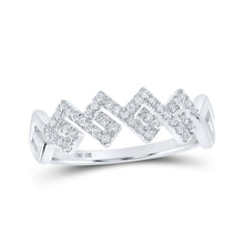 Load image into Gallery viewer, Ethereal Diamond Cascade Band | 10kt White Gold Womens Round Diamond Stackable Band Ring 1/5 Cttw - Splendid Jewellery
