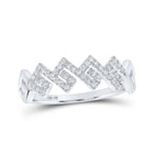 Ethereal Diamond Cascade Band | 10kt White Gold Womens Round Diamond Stackable Band Ring 1/5 Cttw - Splendid Jewellery