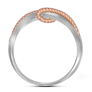 Ethereal Diamond Rope Band | 10kt White Gold Womens Round Diamond Fashion Ring 1/6 Cttw - Splendid Jewellery