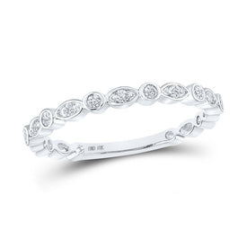Ethereal Elegance: 10kt White Gold Diamond Stacking Band Ring - Splendid Jewellery