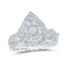 Load image into Gallery viewer, Ethereal Elegance | 10kt White Gold Diamond Teardrop Bridal Wedding Ring Set 1 - 1/2 Cttw - Splendid Jewellery