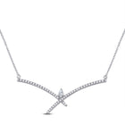 Ethereal Elegance: 10kt White Gold Pear Diamond Pendant Necklace Top view from the 10Kt White Gold Womens Pear Diamond Modern Fashion Necklace 1 4 Cttwpin250275 collection by Splendid Jewellery
