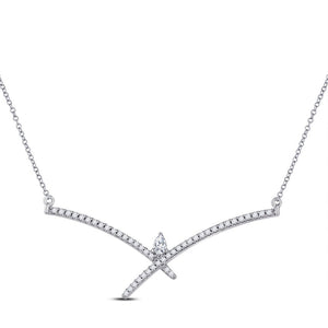 Ethereal Elegance: 10kt White Gold Pear Diamond Pendant Necklace - Splendid Jewellery