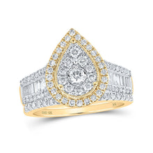Load image into Gallery viewer, Ethereal Elegance | 10kt Yellow Gold Diamond Teardrop Bridal Wedding Ring Band Set - Splendid Jewellery