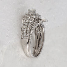 Load image into Gallery viewer, Ethereal Elegance: 14kt White Gold Diamond Wedding Ring Band Set - Second Side View