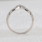 Ethereal Elegance: 14kt White Gold Diamond Wedding Ring Band Set - Top View