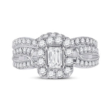 Load image into Gallery viewer, Ethereal Elegance: 14kt White Gold Emerald Diamond Bridal Wedding Ring Band Set - Splendid Jewellery