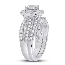 Load image into Gallery viewer, Ethereal Elegance: 14kt White Gold Emerald Diamond Bridal Wedding Ring Band Set - Splendid Jewellery