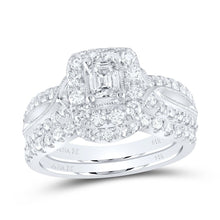 Load image into Gallery viewer, Ethereal Elegance: 14kt White Gold Emerald Diamond Bridal Wedding Ring Band Set - Splendid Jewellery