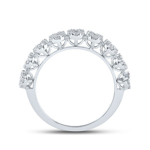 Ethereal Glow | 14kt White Gold Womens Round Diamond Band Ring 5/8 Cttw - Splendid Jewellery