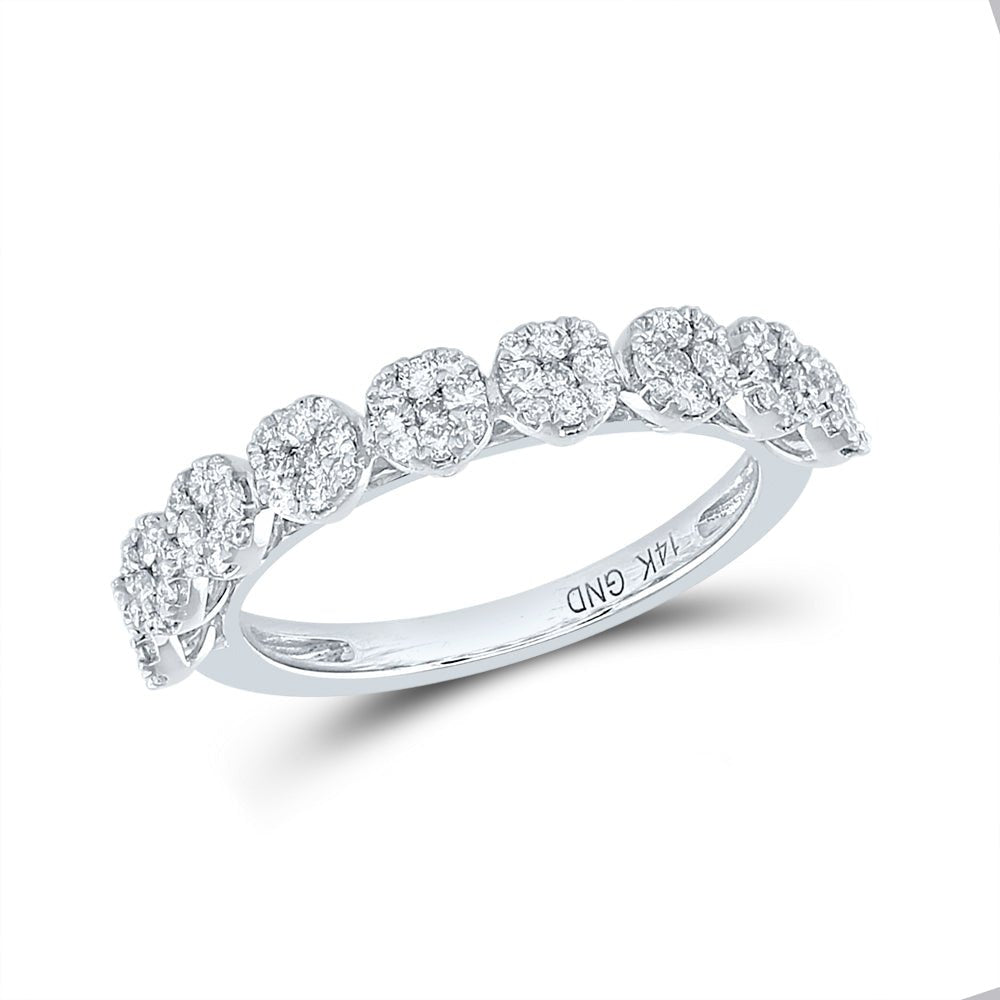 Ethereal Glow | 14kt White Gold Womens Round Diamond Band Ring 5/8 Cttw - Splendid Jewellery