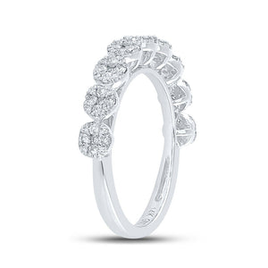 Ethereal Glow | 14kt White Gold Womens Round Diamond Band Ring 5/8 Cttw - Splendid Jewellery