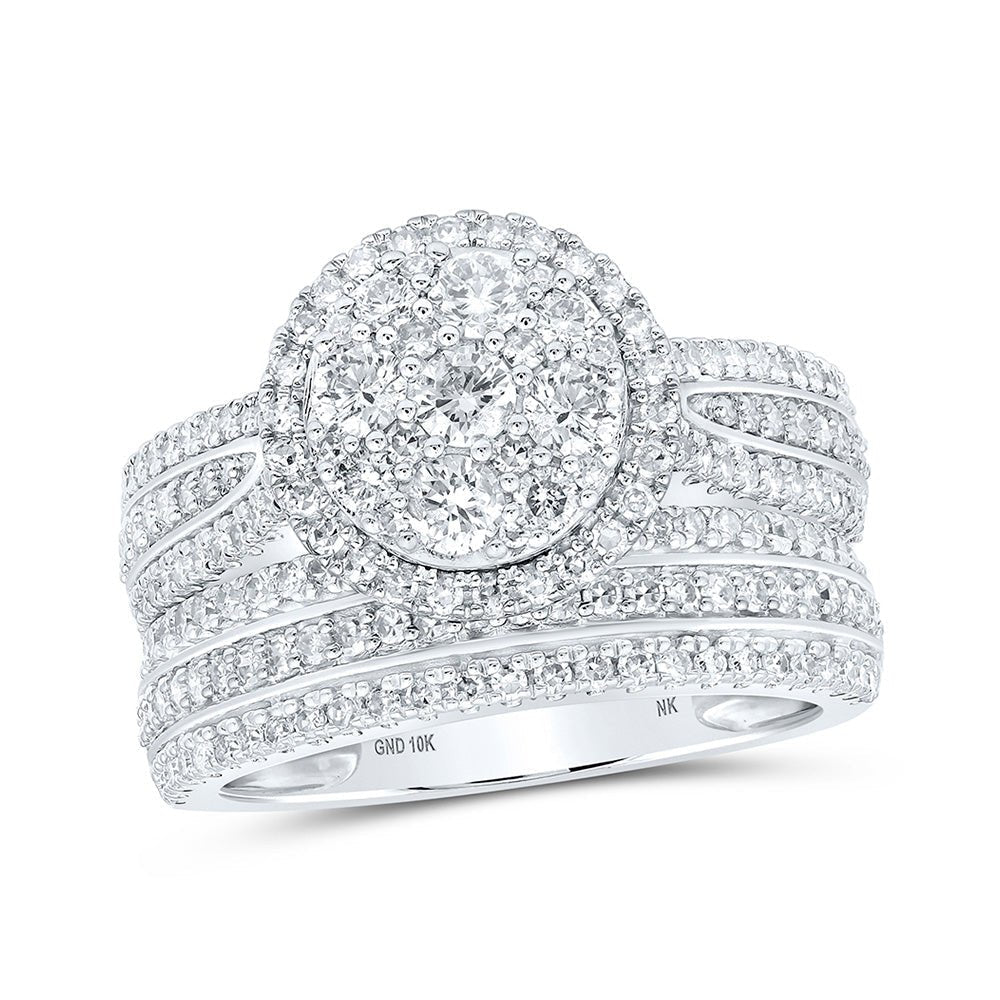 Ethereal Love | 10kt White Gold Diamond Enchantment Bridal Wedding Ring Set - Splendid Jewellery