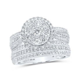 Ethereal Love | 10kt White Gold Diamond Enchantment Bridal Wedding Ring Set - Splendid Jewellery