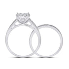 Ethereal Love: 10kt White Gold Round Diamond Bridal Wedding Ring Band Set 1 Cttw - Alternate view 2 from Splendid Jewellery