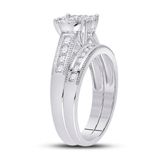 Load image into Gallery viewer, Ethereal Love: 10kt White Gold Round Diamond Bridal Wedding Ring Band Set 1 Cttw - Alternate view 3 from Splendid Jewellery