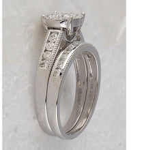 Load image into Gallery viewer, Ethereal Love: 10kt White Gold Round Diamond Bridal Wedding Ring Band Set 1 Cttw - Splendid Jewellery