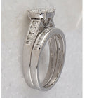 Ethereal Love: 10kt White Gold Round Diamond Bridal Wedding Ring Band Set 1 Cttw - Alternate view 1 from Splendid Jewellery