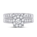 Ethereal Love: 10kt White Gold Round Diamond Bridal Wedding Ring Band Set 1 Cttw - Alternate view 4 from Splendid Jewellery