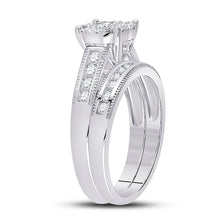 Load image into Gallery viewer, Ethereal Love: 10kt White Gold Round Diamond Bridal Wedding Ring Band Set 1 Cttw - Splendid Jewellery