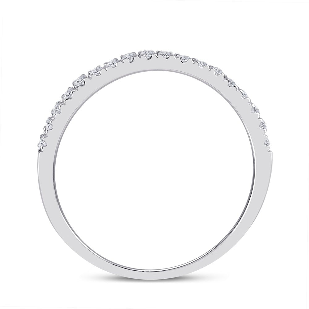 Ethereal Love: 10kt White Gold Round Diamond Oval Halo Bridal Wedding Ring Band Set 1/2 Cttw - Splendid Jewellery