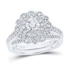 Ethereal Love | 14kt White Gold Radiant Diamond Bridal Wedding Ring Band Set 1-1/4 Cttw Top View from Splendid Jewellery