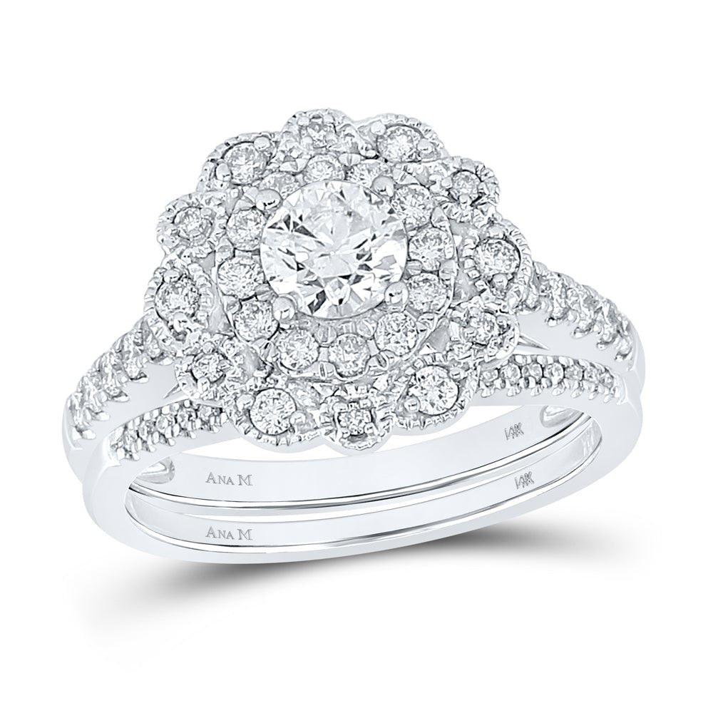 Ethereal Love | 14kt White Gold Radiant Diamond Bridal Wedding Ring Band Set 1 - 1/4 Cttw - Splendid Jewellery